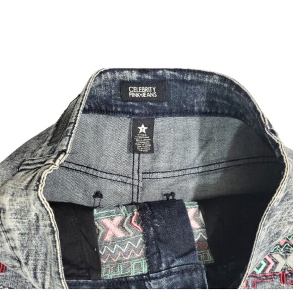 CELEBRITY PINK Upcycled Refashioned Denim Jean Bandanna Skirt - Women's Size 7 - Picture 4 of 6